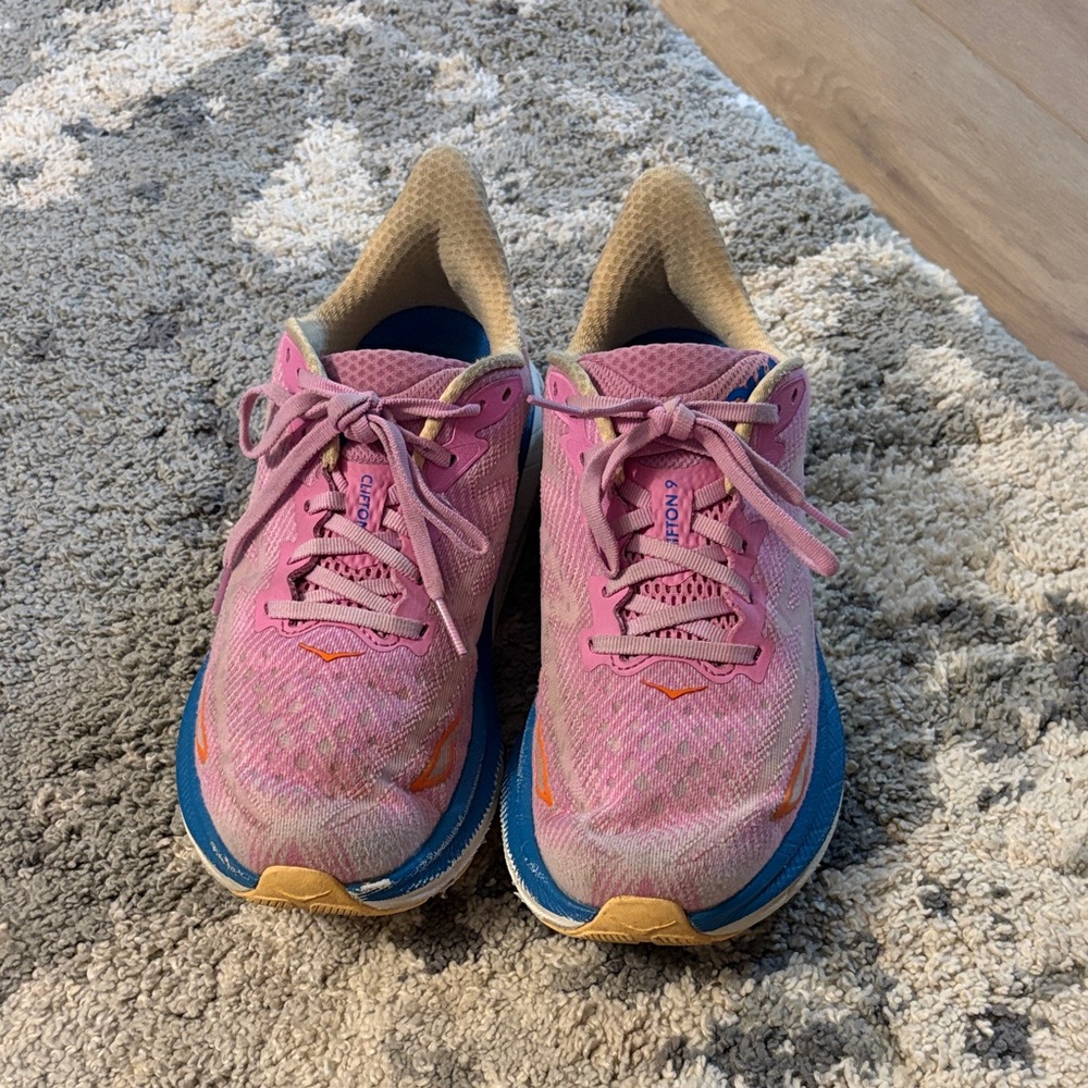 Hoka Women's Pink and Blue Athletic Shoes